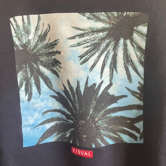 Palm Tree Black Crewneck Size Medium - Picture 2 of 3